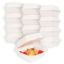 MULMEHË Bagasse Hinged Take Out Containers, 6x6x3", 1-Compartment, Unbleached, 50 Pack